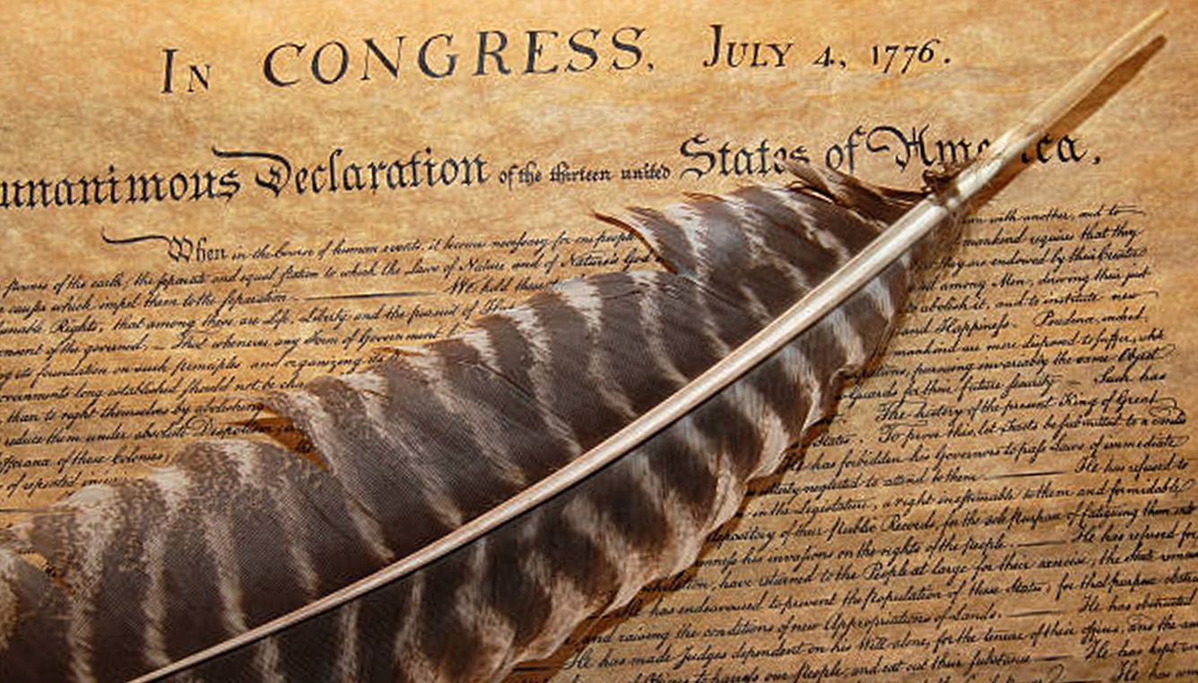Society of Colonial Wars in the State of Delaware: Contact. Photo of document with quill pen.